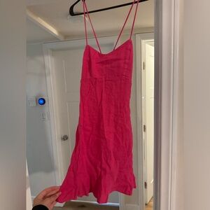 Zara pink linen dress